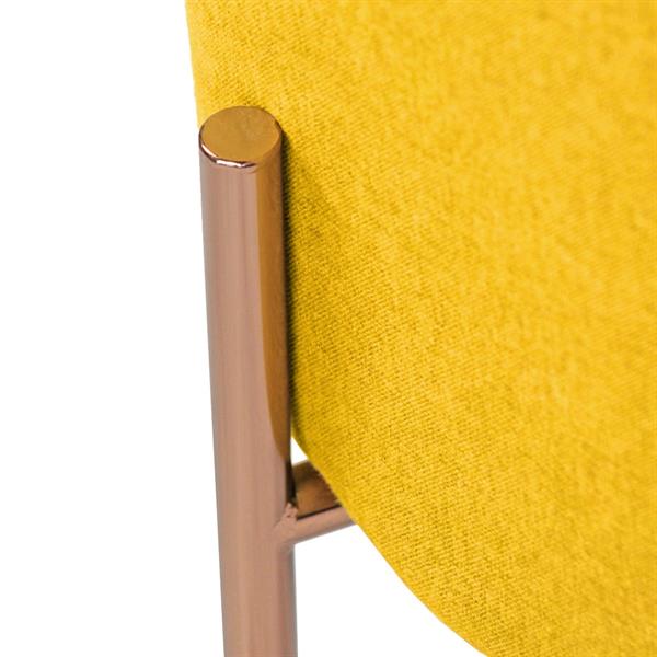 Pouf tondo ocra in tessuto di lino - Kate