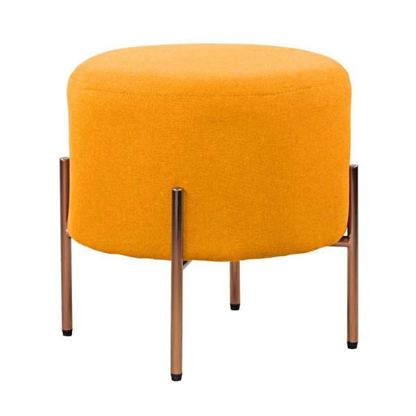 Pouff design tondo gambe placcato oro - Kate