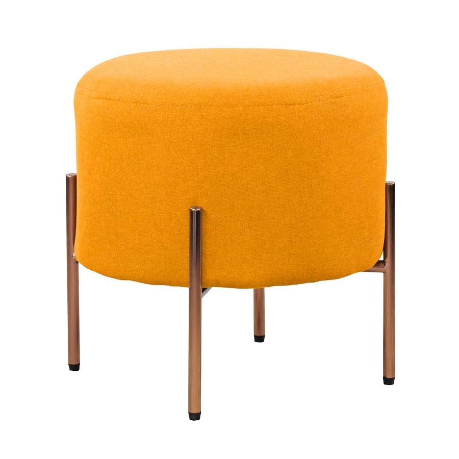 Pouff design tondo gambe placcato oro - Kate