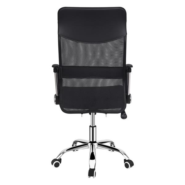 Sedia ufficio ergonomica in tessuto reclinabile con ruote nero - Alex