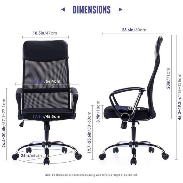 Sedia ufficio ergonomica in tessuto reclinabile con ruote nero - Alex
