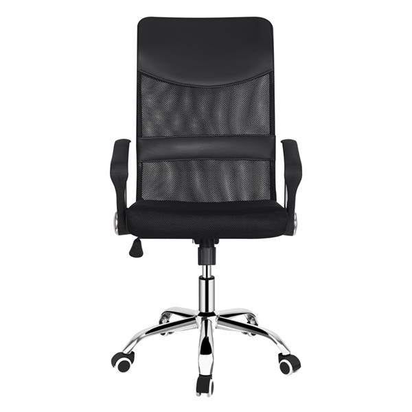 Sedia ufficio ergonomica in tessuto reclinabile con ruote nero - Alex