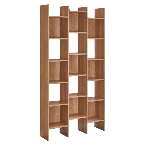 Libreria in legno con ripiani sfalsati rovere - Iken