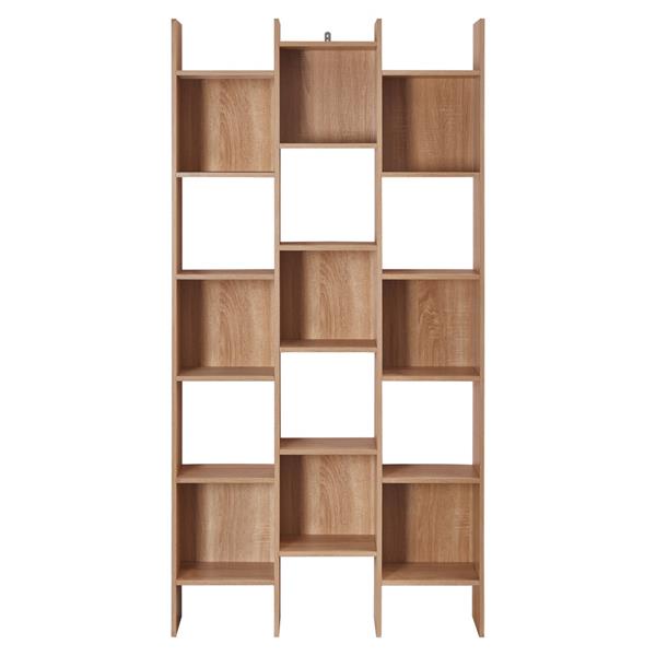 Libreria in legno con ripiani sfalsati rovere - Iken