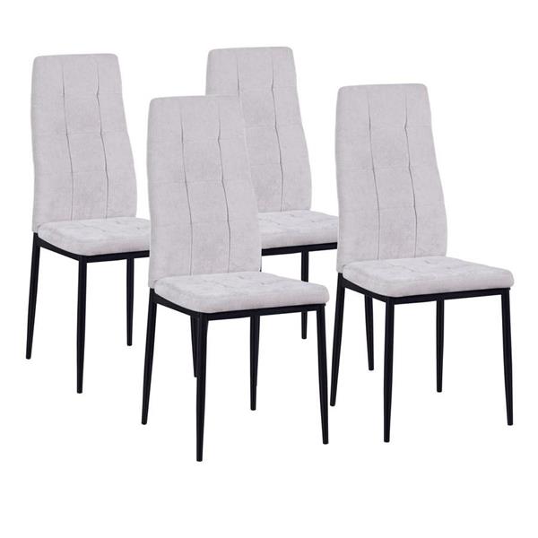 Set 4 sedie design in tessuto grigio chiaro - Milano