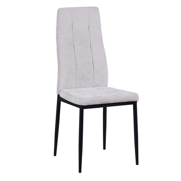 Set 4 sedie design in tessuto grigio chiaro - Milano