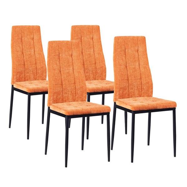 Set 4 sedie cucina in tessuto arancio - Milano