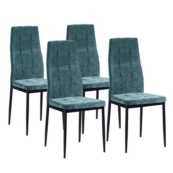 Set 4 sedie moderne in tessuto verde petrolio - Milano
