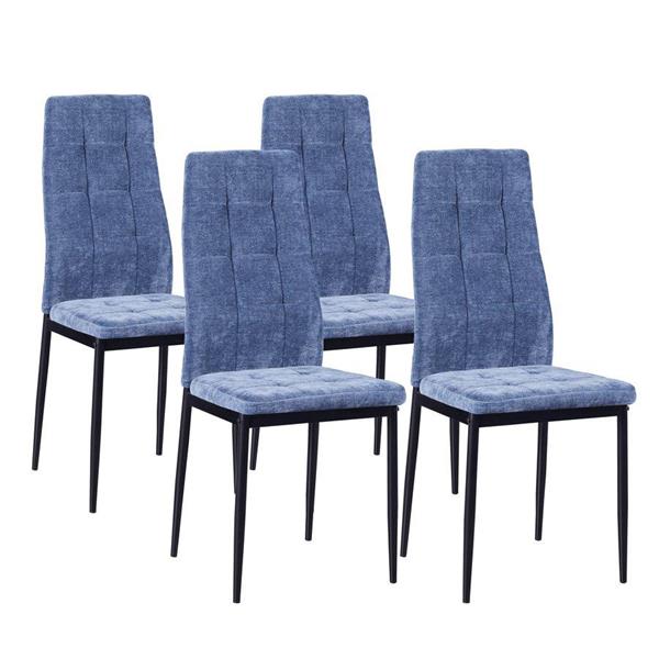 Set 4 sedie imbottite in tessuto blu - Milano
