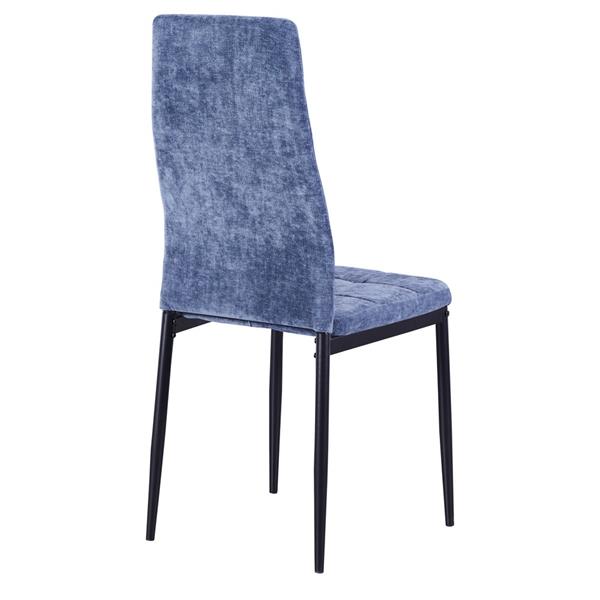 Set 4 sedie imbottite in tessuto blu - Milano