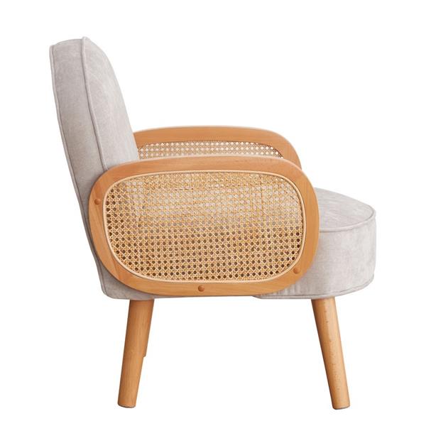 Poltroncina design in tessuto grigio chiaro - Doris