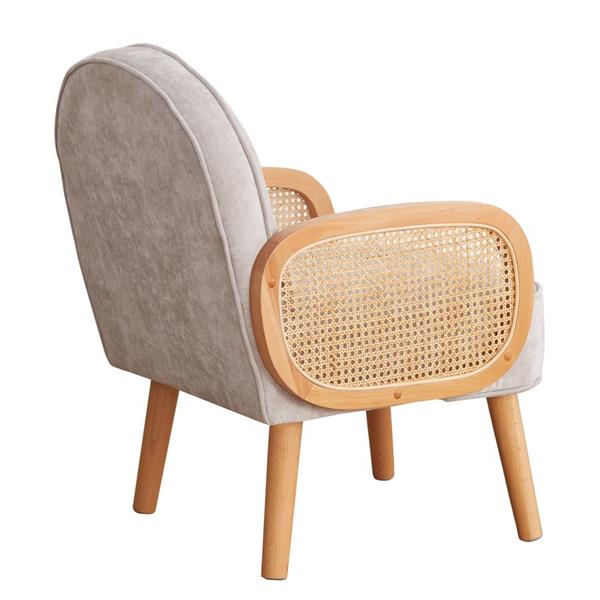 Poltroncina design in tessuto grigio chiaro - Doris