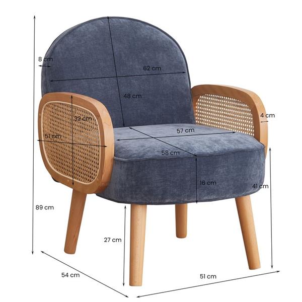 Poltroncina da salotto design nordico blu - Doris