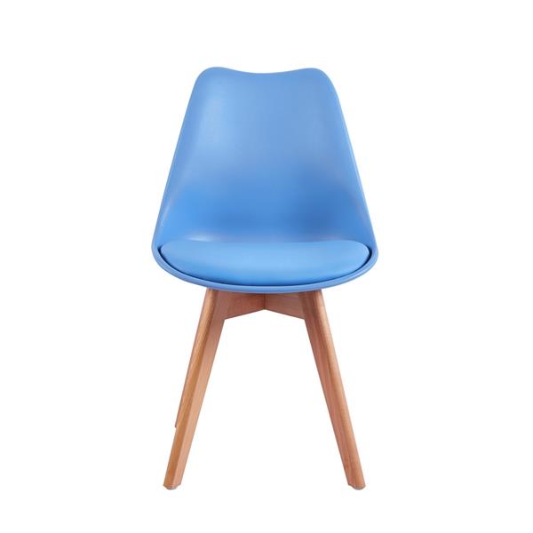 Sedie da soggiorno gambe legno con cuscino azzurro - Candice