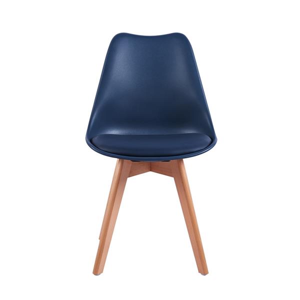 Sedia moderna con gambe legno 4 pz blu - Candice