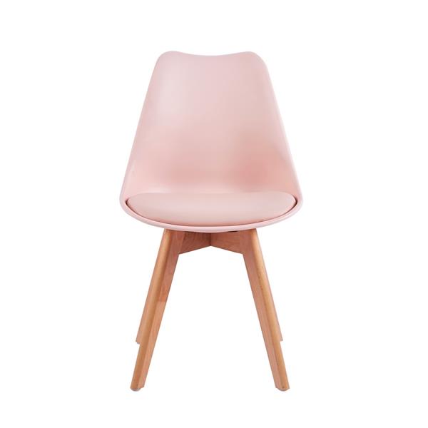Sedie da pranzo rosa con cuscino e gambe legno - Candice