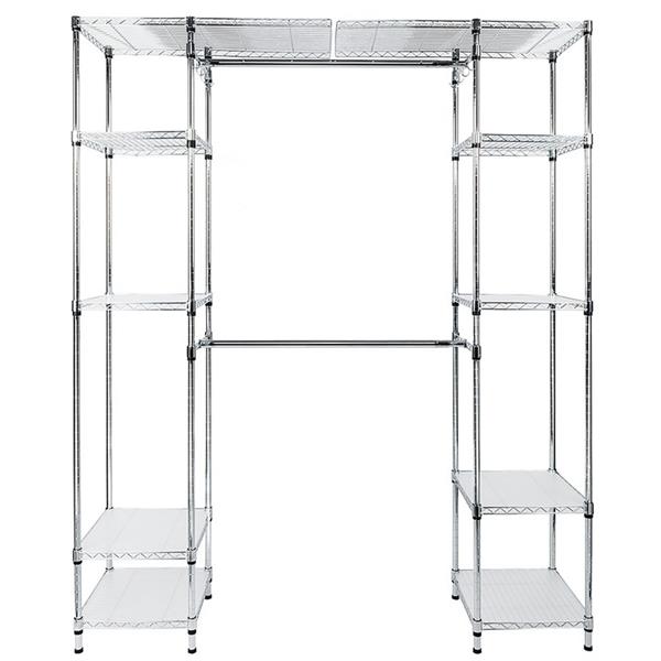Scaffale guardaroba in acciaio cromato 215x180 cm