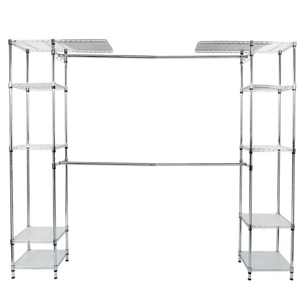 Scaffale guardaroba in acciaio cromato 215x180 cm