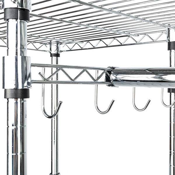 Scaffale guardaroba in acciaio cromato 215x180 cm
