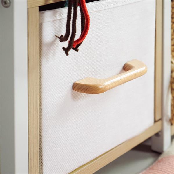 Scaffale guardaroba bianco con ripiani in legno 140x90 cm