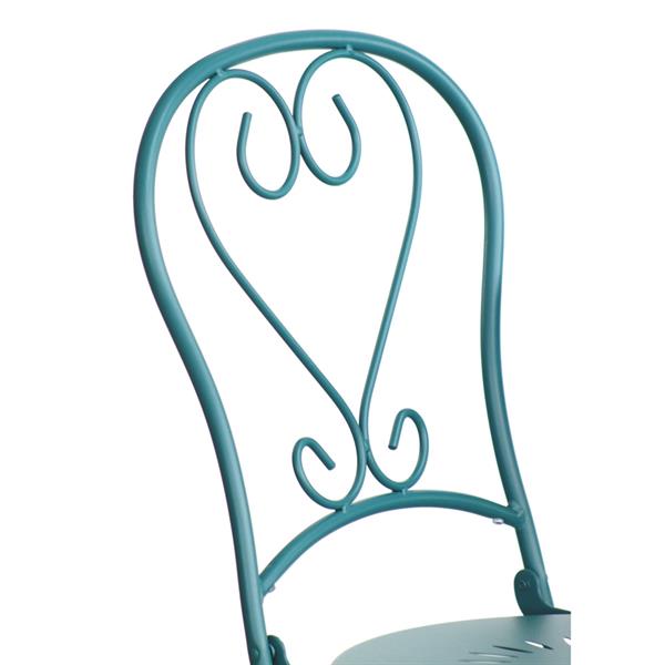 Set da giardino turchese 2 sedie pieghevoli 1 tavolino rotondo - Deco