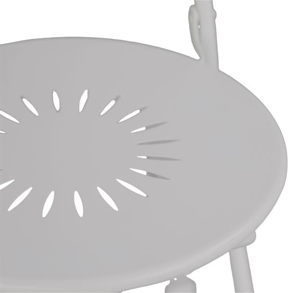 Set da giardino grigio 2 sedie pieghevoli 1 tavolino rotondo - Deco