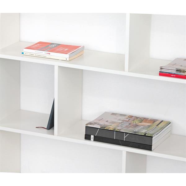 Libreria aperta moderna 12 vani bianco opaco 124x160x24 cm