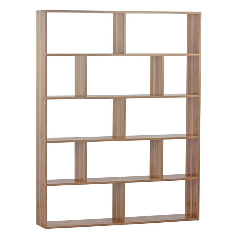 Libreria aperta moderna 12 vani legno naturale 124x160x24 cm