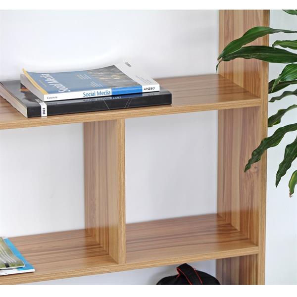 Libreria aperta moderna 12 vani legno naturale 124x160x24 cm
