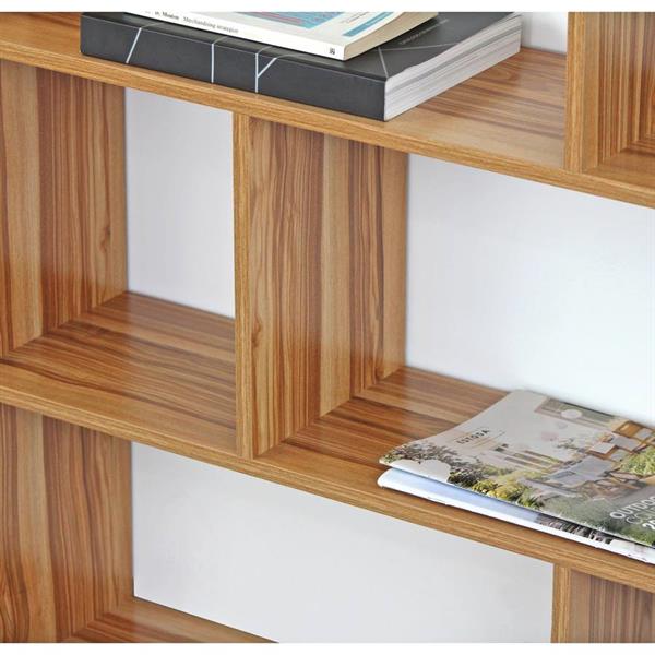 Libreria aperta moderna 12 vani legno naturale 124x160x24 cm