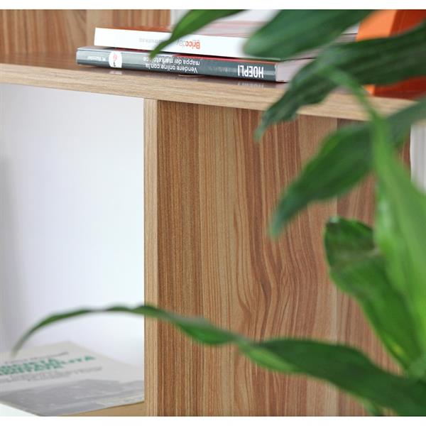 Libreria aperta moderna 12 vani legno naturale 124x160x24 cm