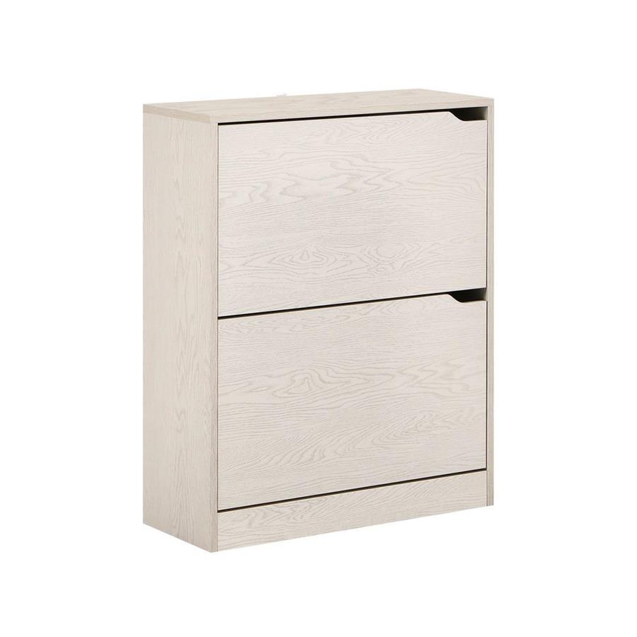 Scarpiera da muro 63x80 cm 2 ripiani rovere sbiancato