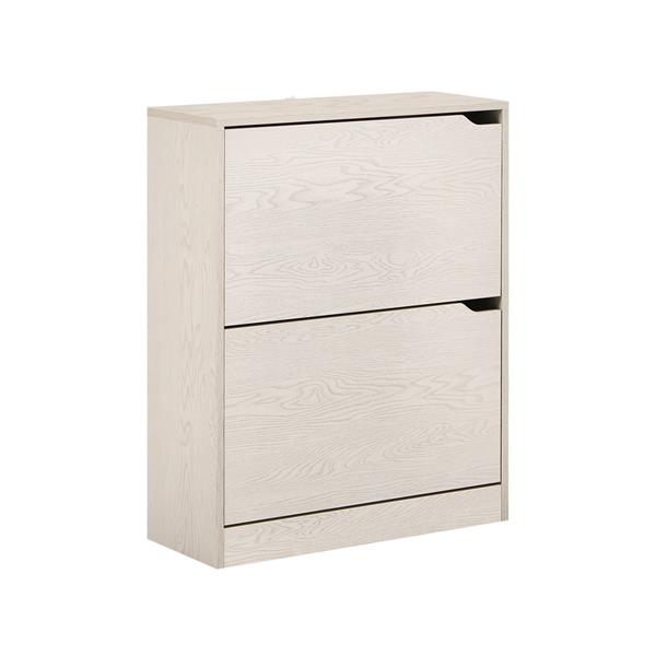 Scarpiera da muro 63x80 cm 2 ripiani rovere sbiancato