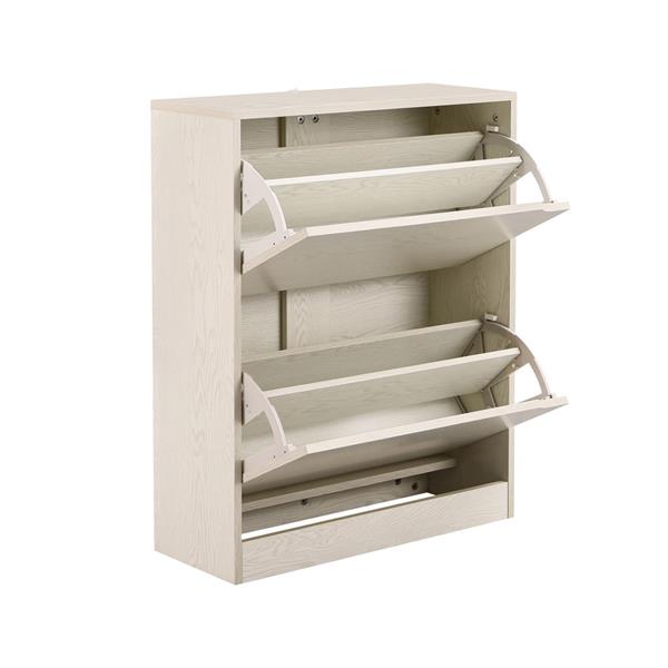 Scarpiera da muro 63x80 cm 2 ripiani rovere sbiancato