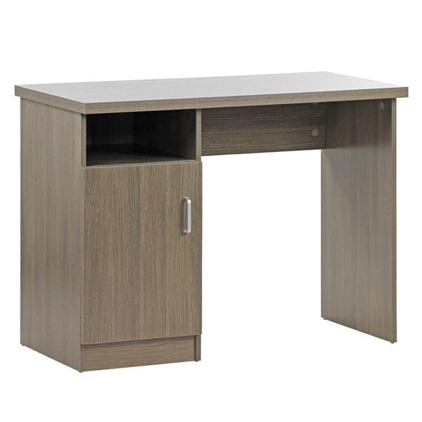 Scrivania con anta e vano portaoggetti 100x50 cm rovere scuro