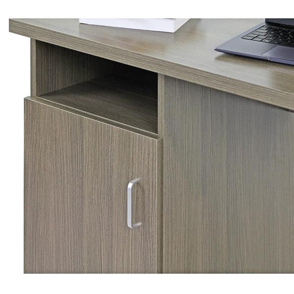 Scrivania con anta e vano portaoggetti 100x50 cm rovere scuro