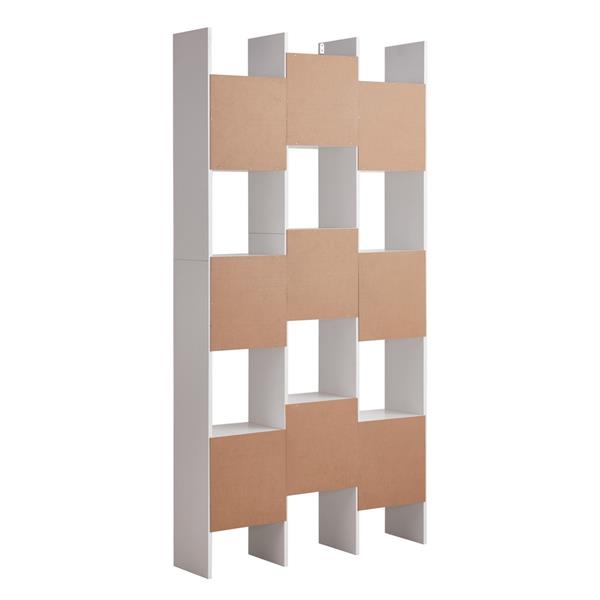 Libreria in legno bianca con piani sfalsati - Iken