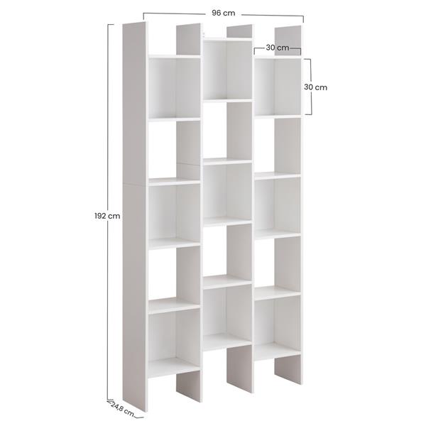 Libreria in legno bianca con piani sfalsati - Iken