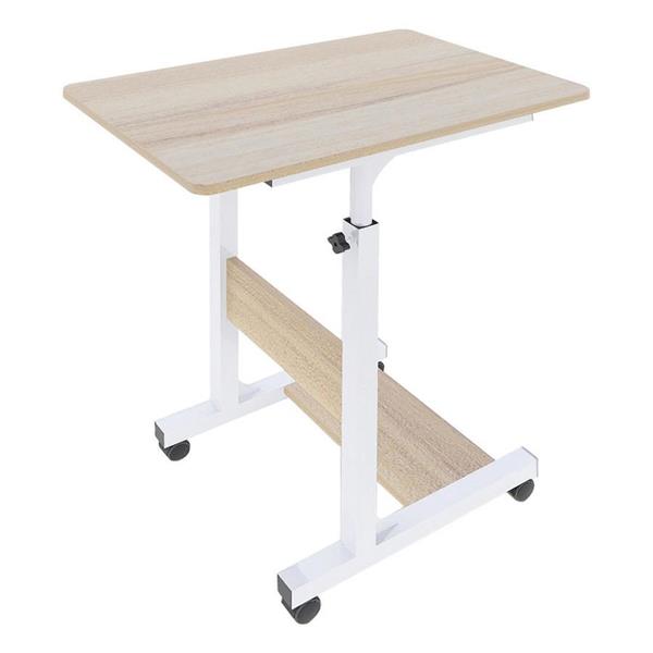 Tavolino laterale regolabile per pc in metallo 60x86x40 cm