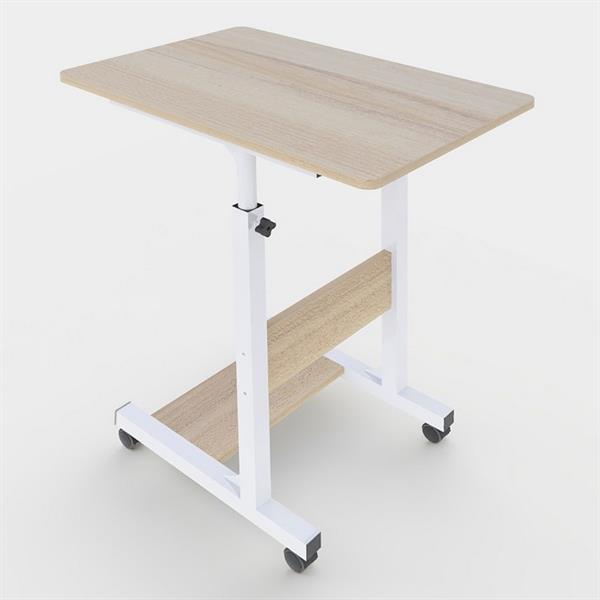 Tavolino laterale regolabile per pc in metallo 60x86x40 cm