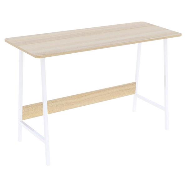Scrivania in metallo bianco e legno 120x72 cm