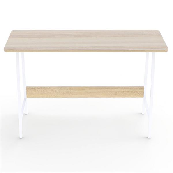 Scrivania in metallo bianco e legno 120x72 cm