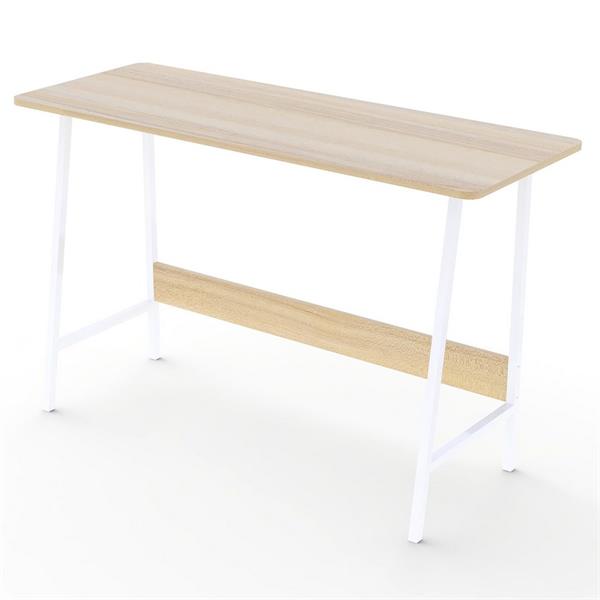 Scrivania in metallo bianco e legno 120x72 cm