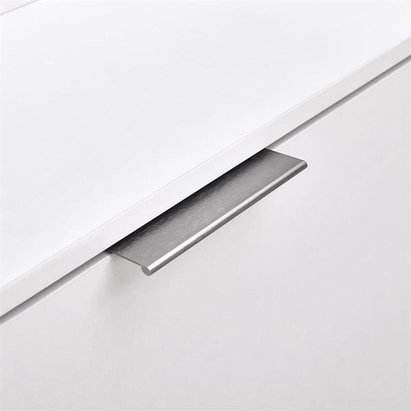 Scarpiera 3 ante maniglie in alluminio 63x115 cm bianco opaco