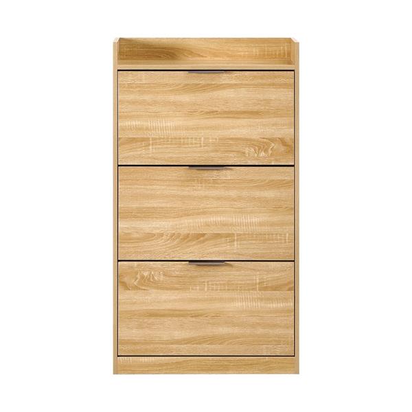 Scarpiera 3 ripiani effetto rovere 63x115 cm