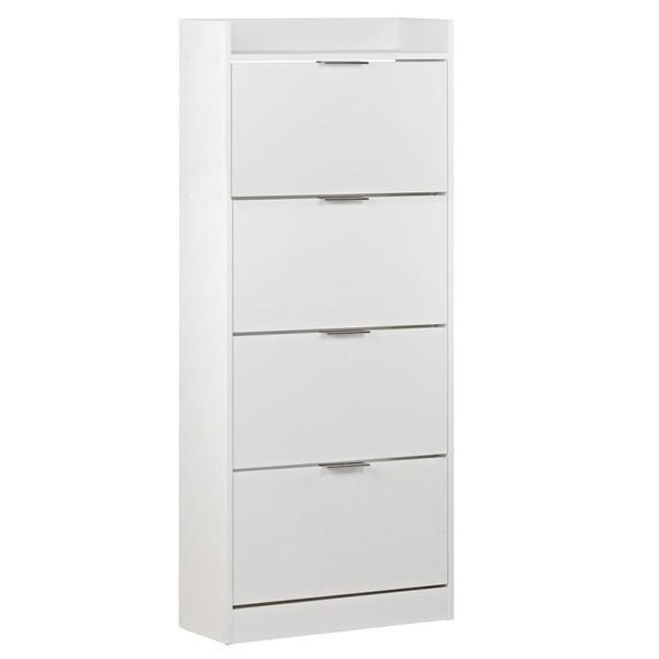 Scarpiera salvaspazio 63x150 cm 4 scomparti color bianco opaco