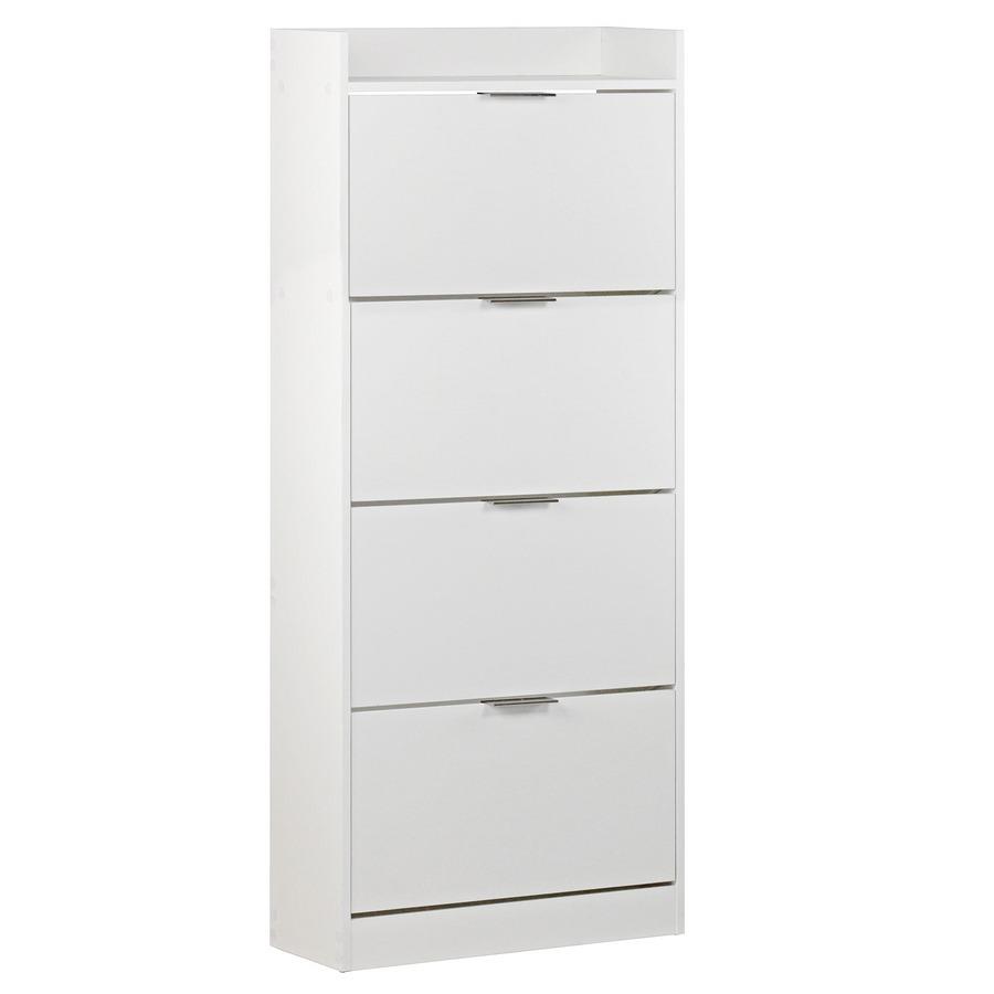 Scarpiera salvaspazio 63x150 cm 4 scomparti color bianco opaco