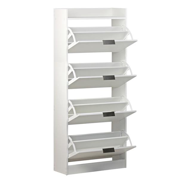 Scarpiera salvaspazio 63x150 cm 4 scomparti color bianco opaco