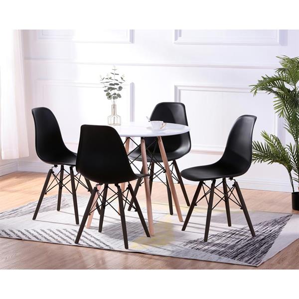 Set 4 sedie scandinave nere con gambe legno - Ester