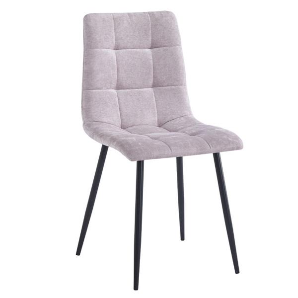 Set da 4 sedie trapuntate in tessuto grigio chiaro - Chris